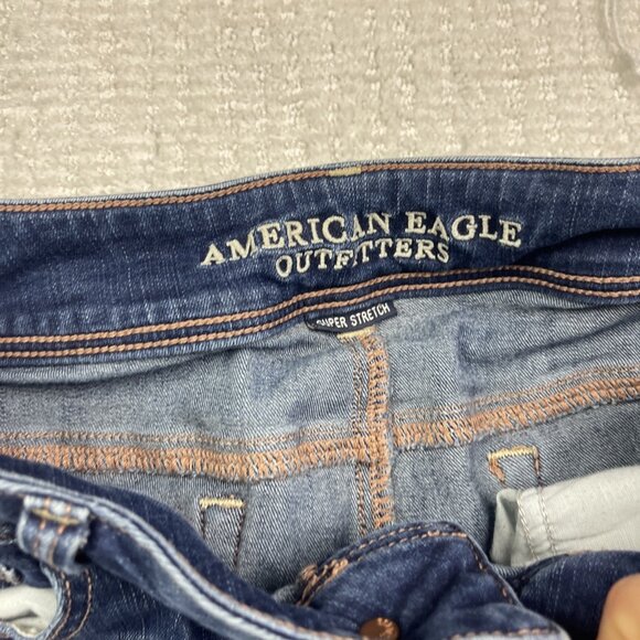 American Eagle Kick Boot Jeans Women’s Size 10 Long Super Stretch Cowboy Flare - Picture 5 of 12